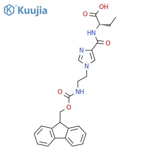 (2S)-2-({1-2-({(9H-fluoren-9-yl)methoxycarbonyl}amino)ethyl-1H-imidazol-4-yl}formamido)butanoic acid structure
