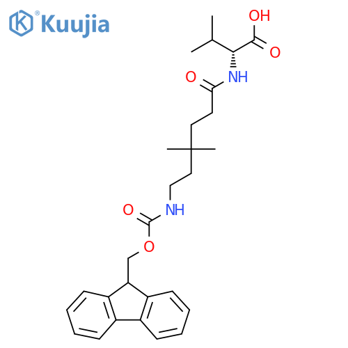 (2R)-2-6-({(9H-fluoren-9-yl)methoxycarbonyl}amino)-4,4-dimethylhexanamido-3-methylbutanoic acid structure