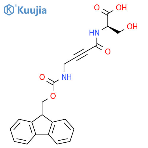 (2R)-2-4-({(9H-fluoren-9-yl)methoxycarbonyl}amino)but-2-ynamido-3-hydroxypropanoic acid structure