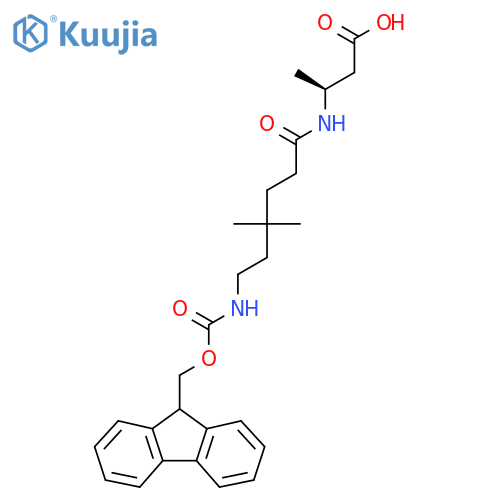 (3S)-3-6-({(9H-fluoren-9-yl)methoxycarbonyl}amino)-4,4-dimethylhexanamidobutanoic acid structure