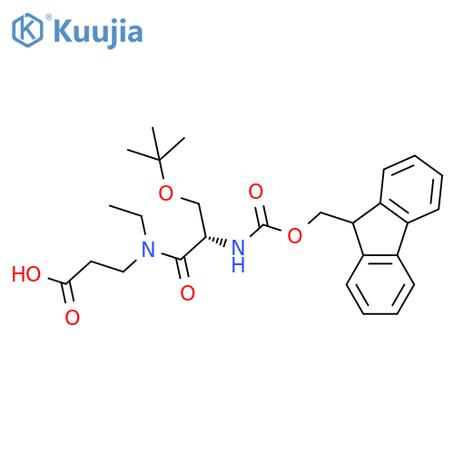 3-(2S)-3-(tert-butoxy)-N-ethyl-2-({(9H-fluoren-9-yl)methoxycarbonyl}amino)propanamidopropanoic acid structure