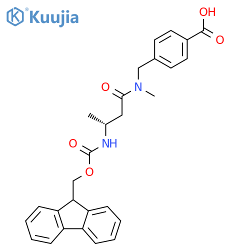 4-{(3R)-3-({(9H-fluoren-9-yl)methoxycarbonyl}amino)-N-methylbutanamidomethyl}benzoic acid structure