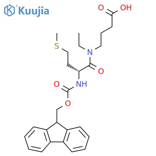 4-(2R)-N-ethyl-2-({(9H-fluoren-9-yl)methoxycarbonyl}amino)-4-(methylsulfanyl)butanamidobutanoic acid structure