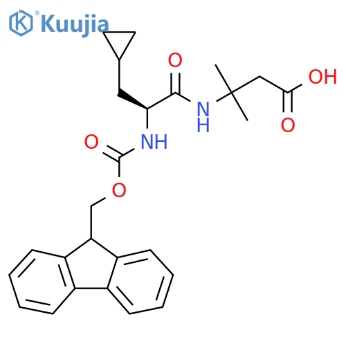 3-(2S)-3-cyclopropyl-2-({(9H-fluoren-9-yl)methoxycarbonyl}amino)propanamido-3-methylbutanoic acid structure