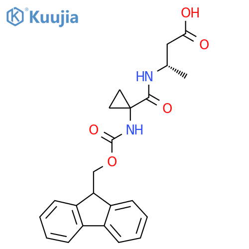 (3S)-3-{1-({(9H-fluoren-9-yl)methoxycarbonyl}amino)cyclopropylformamido}butanoic acid structure