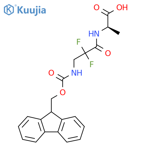 (2R)-2-3-({(9H-fluoren-9-yl)methoxycarbonyl}amino)-2,2-difluoropropanamidopropanoic acid structure
