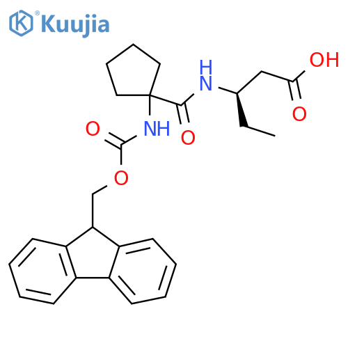 (3R)-3-{1-({(9H-fluoren-9-yl)methoxycarbonyl}amino)cyclopentylformamido}pentanoic acid structure