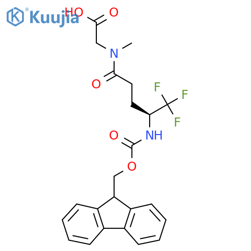 2-(4S)-4-({(9H-fluoren-9-yl)methoxycarbonyl}amino)-5,5,5-trifluoro-N-methylpentanamidoacetic acid structure