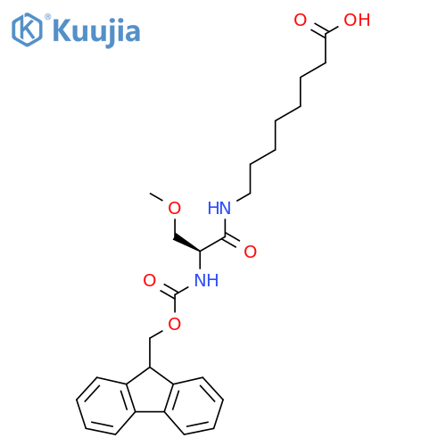 8-(2S)-2-({(9H-fluoren-9-yl)methoxycarbonyl}amino)-3-methoxypropanamidooctanoic acid structure