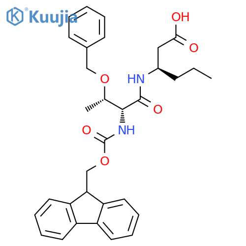 (3R)-3-(2R,3S)-3-(benzyloxy)-2-({(9H-fluoren-9-yl)methoxycarbonyl}amino)butanamidohexanoic acid structure