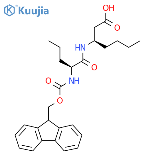 (3R)-3-(2S)-2-({(9H-fluoren-9-yl)methoxycarbonyl}amino)pentanamidoheptanoic acid structure
