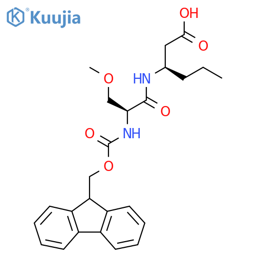 (3R)-3-(2S)-2-({(9H-fluoren-9-yl)methoxycarbonyl}amino)-3-methoxypropanamidohexanoic acid structure