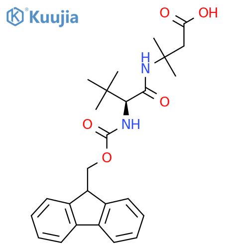 3-(2S)-2-({(9H-fluoren-9-yl)methoxycarbonyl}amino)-3,3-dimethylbutanamido-3-methylbutanoic acid structure