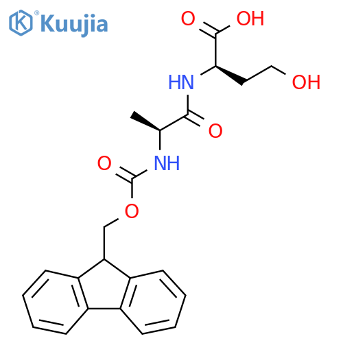(2R)-2-(2S)-2-({(9H-fluoren-9-yl)methoxycarbonyl}amino)propanamido-4-hydroxybutanoic acid structure