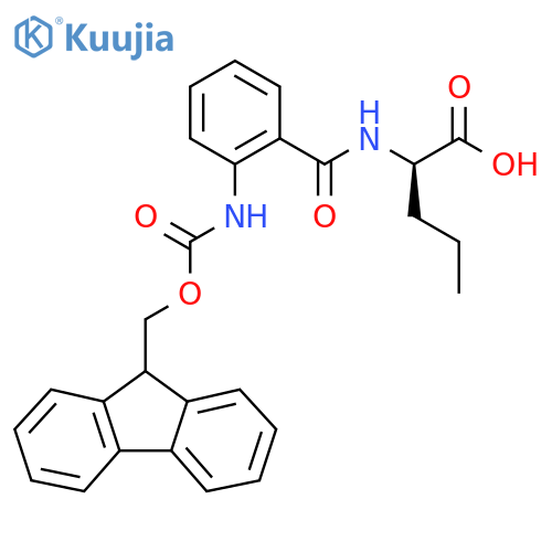 (2R)-2-{2-({(9H-fluoren-9-yl)methoxycarbonyl}amino)phenylformamido}pentanoic acid structure