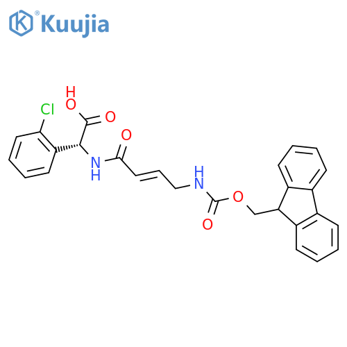 (2R)-2-(2-chlorophenyl)-2-4-({(9H-fluoren-9-yl)methoxycarbonyl}amino)but-2-enamidoacetic acid structure