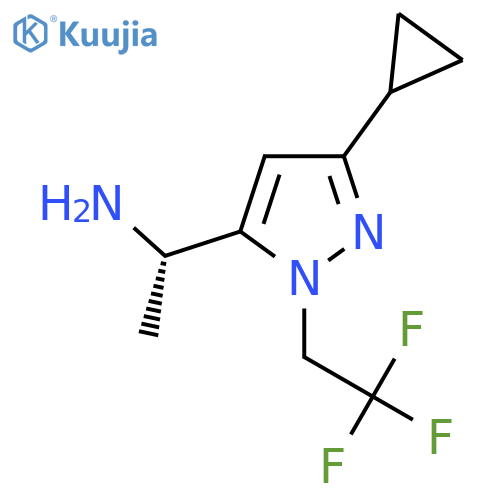 (1S)-1-3-cyclopropyl-1-(2,2,2-trifluoroethyl)-1H-pyrazol-5-ylethan-1-amine structure