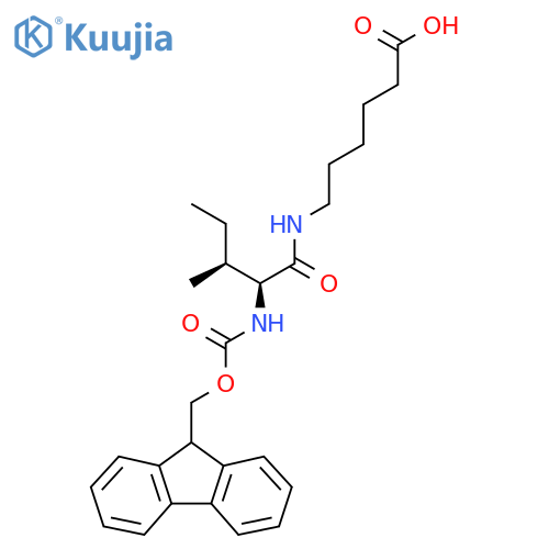 6-(2S,3S)-2-({(9H-fluoren-9-yl)methoxycarbonyl}amino)-3-methylpentanamidohexanoic acid structure