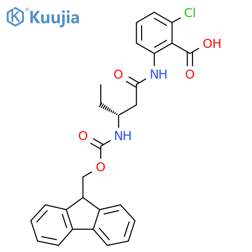 2-chloro-6-(3R)-3-({(9H-fluoren-9-yl)methoxycarbonyl}amino)pentanamidobenzoic acid structure