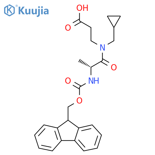3-(2R)-N-(cyclopropylmethyl)-2-({(9H-fluoren-9-yl)methoxycarbonyl}amino)propanamidopropanoic acid structure