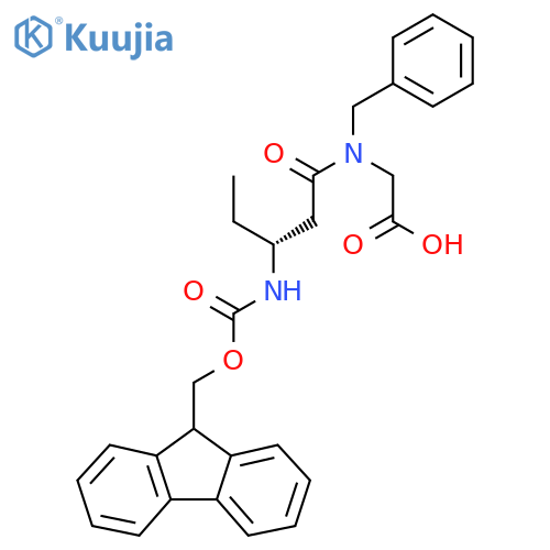 2-(3R)-N-benzyl-3-({(9H-fluoren-9-yl)methoxycarbonyl}amino)pentanamidoacetic acid structure