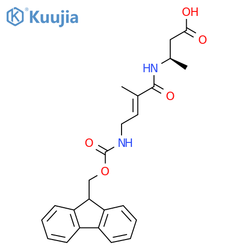 (3R)-3-4-({(9H-fluoren-9-yl)methoxycarbonyl}amino)-2-methylbut-2-enamidobutanoic acid structure