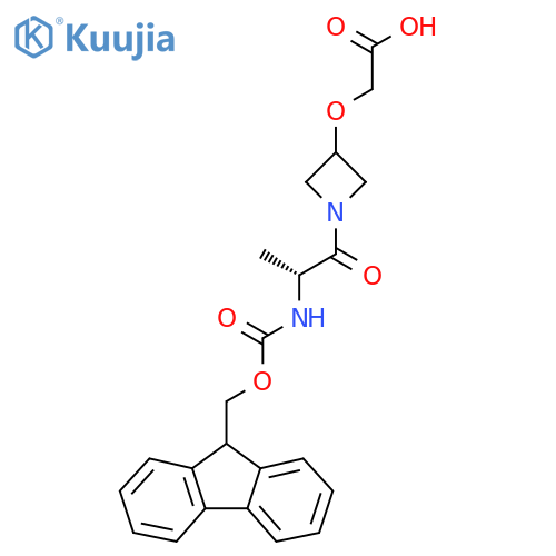 2-({1-(2R)-2-({(9H-fluoren-9-yl)methoxycarbonyl}amino)propanoylazetidin-3-yl}oxy)acetic acid structure