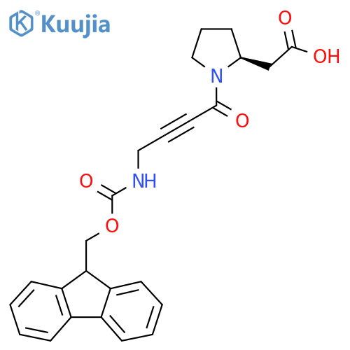 2-(2S)-1-4-({(9H-fluoren-9-yl)methoxycarbonyl}amino)but-2-ynoylpyrrolidin-2-ylacetic acid structure