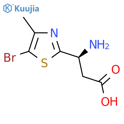 (3S)-3-amino-3-(5-bromo-4-methyl-1,3-thiazol-2-yl)propanoic acid structure