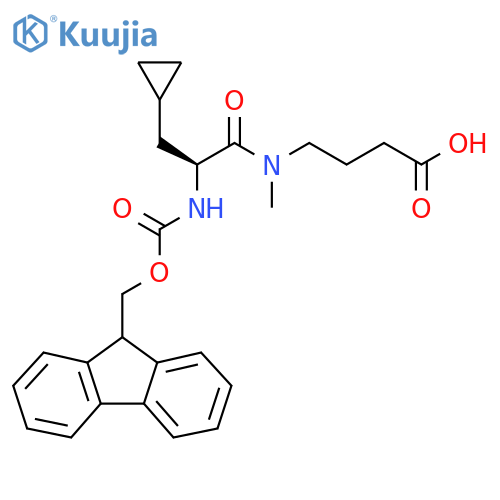 4-(2S)-3-cyclopropyl-2-({(9H-fluoren-9-yl)methoxycarbonyl}amino)-N-methylpropanamidobutanoic acid structure