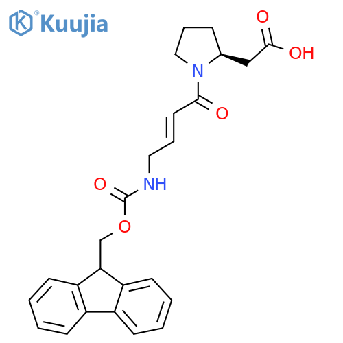 2-(2S)-1-4-({(9H-fluoren-9-yl)methoxycarbonyl}amino)but-2-enoylpyrrolidin-2-ylacetic acid structure