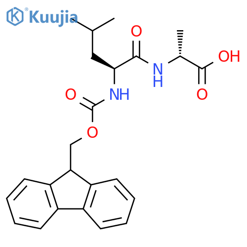 (2R)-2-(2S)-2-({(9H-fluoren-9-yl)methoxycarbonyl}amino)-4-methylpentanamidopropanoic acid structure