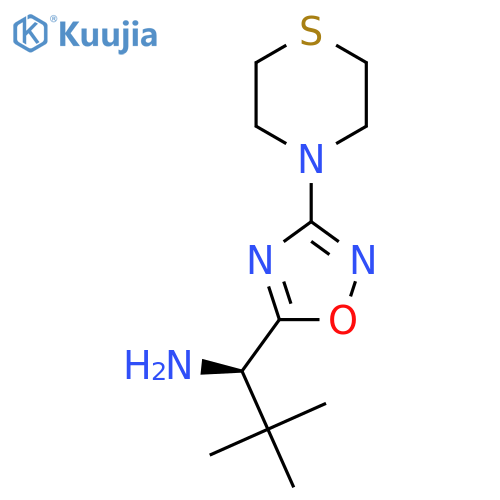 (1R)-2,2-dimethyl-1-3-(thiomorpholin-4-yl)-1,2,4-oxadiazol-5-ylpropan-1-amine structure