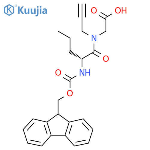 2-(2R)-2-({(9H-fluoren-9-yl)methoxycarbonyl}amino)-N-(prop-2-yn-1-yl)pentanamidoacetic acid structure