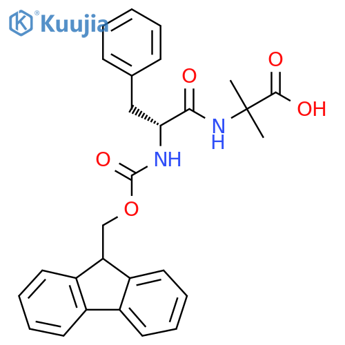 2-(2R)-2-({(9H-fluoren-9-yl)methoxycarbonyl}amino)-3-phenylpropanamido-2-methylpropanoic acid structure