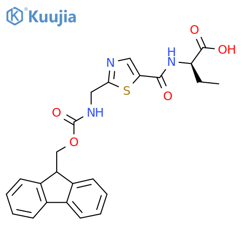 (2R)-2-({2-({(9H-fluoren-9-yl)methoxycarbonyl}amino)methyl-1,3-thiazol-5-yl}formamido)butanoic acid structure