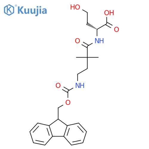 (2R)-2-4-({(9H-fluoren-9-yl)methoxycarbonyl}amino)-2,2-dimethylbutanamido-4-hydroxybutanoic acid structure