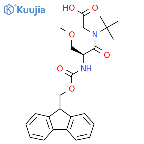 2-(2S)-N-tert-butyl-2-({(9H-fluoren-9-yl)methoxycarbonyl}amino)-3-methoxypropanamidoacetic acid structure