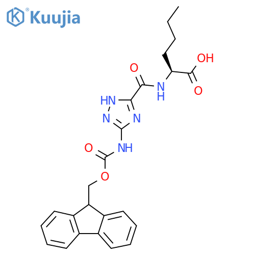 (2S)-2-{[5-({[(9H-fluoren-9-yl)methoxy]carbonyl}amino)-1H-1,2,4-triazol-3-yl]formamido}hexanoic acid structure