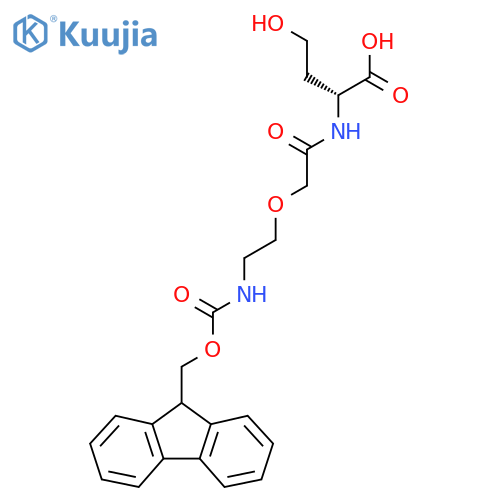 (2R)-2-{2-[2-({[(9H-fluoren-9-yl)methoxy]carbonyl}amino)ethoxy]acetamido}-4-hydroxybutanoic acid structure