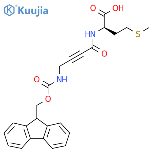 (2R)-2-4-({(9H-fluoren-9-yl)methoxycarbonyl}amino)but-2-ynamido-4-(methylsulfanyl)butanoic acid structure