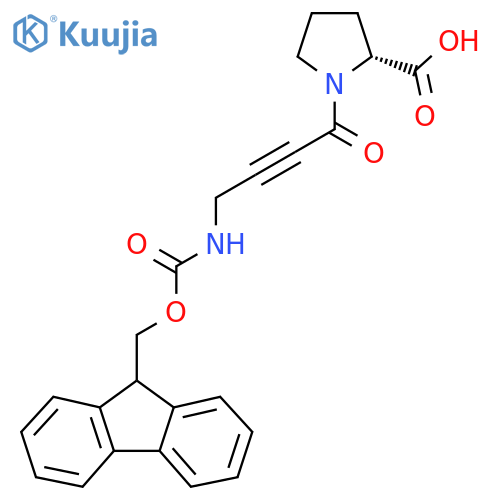 (2R)-1-4-({(9H-fluoren-9-yl)methoxycarbonyl}amino)but-2-ynoylpyrrolidine-2-carboxylic acid structure