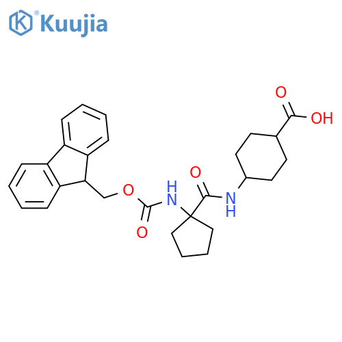 (1r,4r)-4-1-({(9H-fluoren-9-yl)methoxycarbonyl}amino)cyclopentaneamidocyclohexane-1-carboxylic acid structure