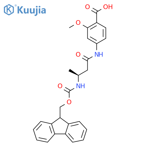 4-(3S)-3-({(9H-fluoren-9-yl)methoxycarbonyl}amino)butanamido-2-methoxybenzoic acid structure
