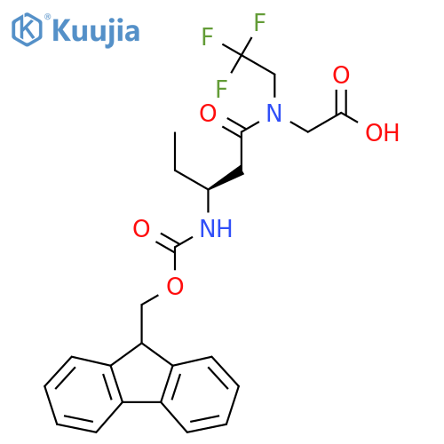 2-(3S)-3-({(9H-fluoren-9-yl)methoxycarbonyl}amino)-N-(2,2,2-trifluoroethyl)pentanamidoacetic acid structure