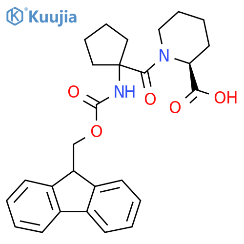 (2S)-1-1-({(9H-fluoren-9-yl)methoxycarbonyl}amino)cyclopentanecarbonylpiperidine-2-carboxylic acid structure