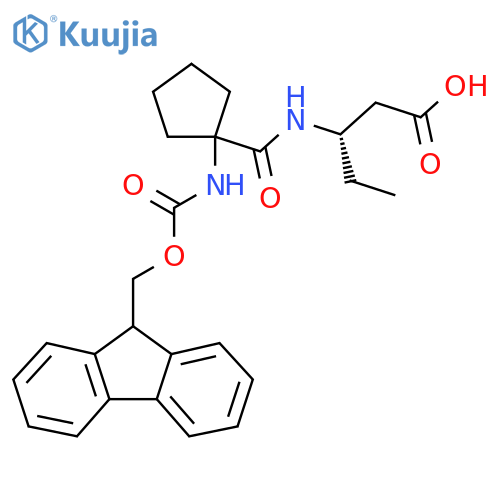 (3S)-3-{1-({(9H-fluoren-9-yl)methoxycarbonyl}amino)cyclopentylformamido}pentanoic acid structure