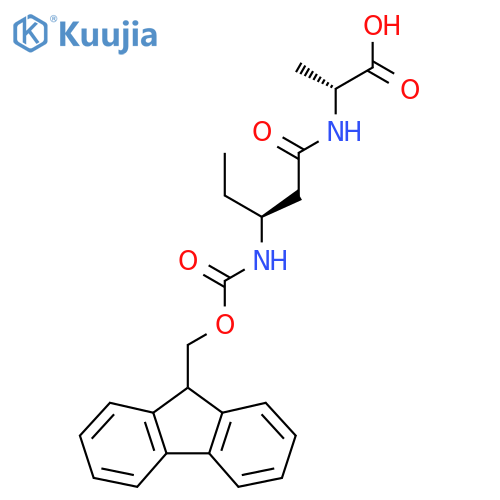 (2R)-2-(3S)-3-({(9H-fluoren-9-yl)methoxycarbonyl}amino)pentanamidopropanoic acid structure