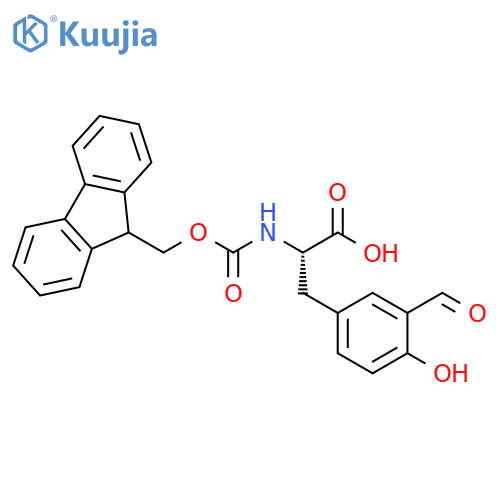 (2S)-2-({(9H-fluoren-9-yl)methoxycarbonyl}amino)-3-(3-formyl-4-hydroxyphenyl)propanoic acid structure