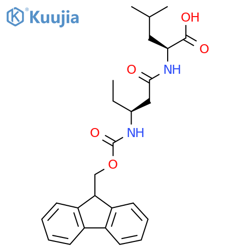 (2S)-2-(3S)-3-({(9H-fluoren-9-yl)methoxycarbonyl}amino)pentanamido-4-methylpentanoic acid structure